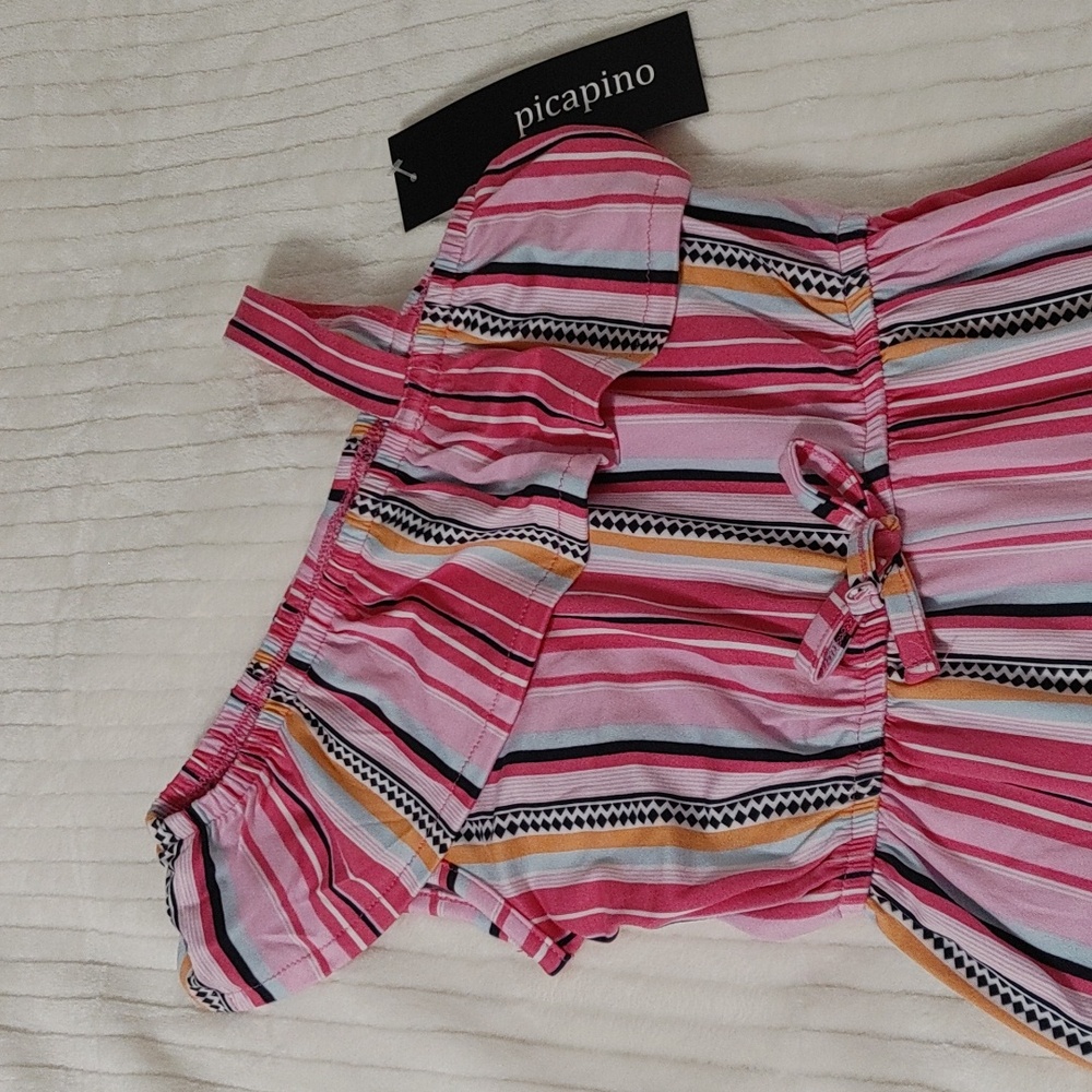 Beautiful Style picapino little girl stripes jumpsuit size 5 NWOT. - Picture 2 of 6